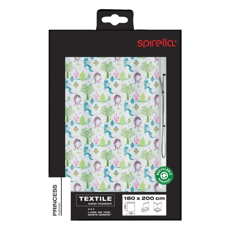Spirella Rideau De Douche Polyester PRINCESS 180x200cm Multicolr Spirella
