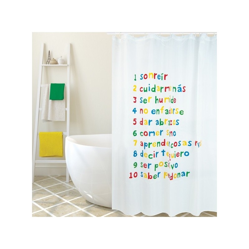spirella Rideau de douche Polyester PROPOSITOS 180x200cm QUALITE PREMIUM - Anneaux inclus MSV