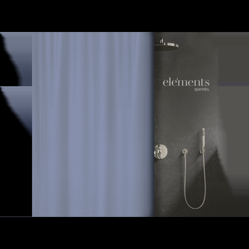 spirella rideau de douche Polyester PURE 120x200cm Bleu Elements by Spirella