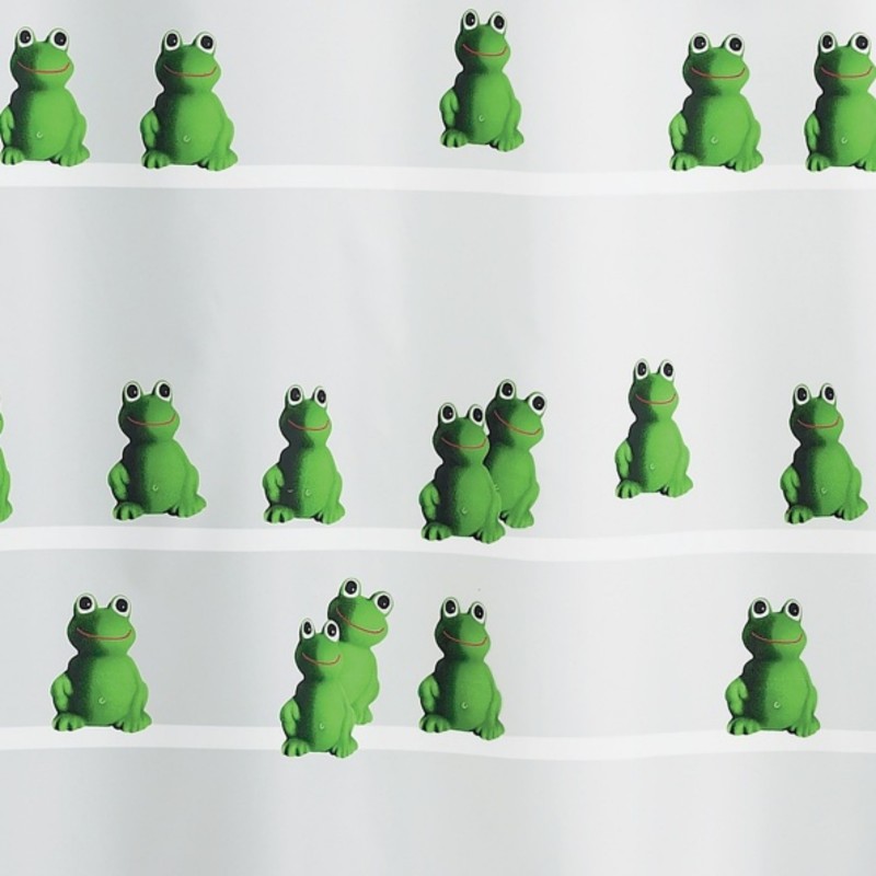 Spirella Rideau De Douche Polyester QUACK 180x200cm Vert & Blanc Spirella