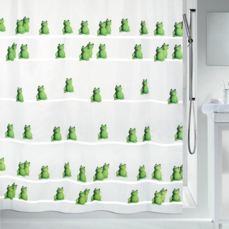 spirella Rideau de douche Polyester QUACK 180x200cm Vert & Blanc Spirella