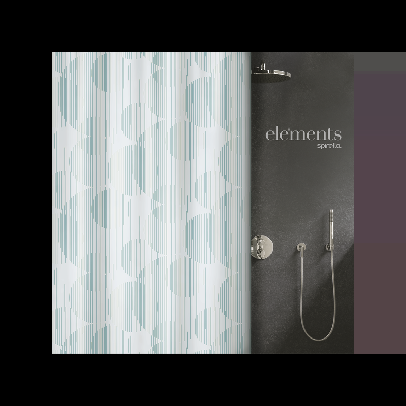 spirella rideau de douche Polyester RAIO 240x180cm Bleu Metalic Elements by Spirella