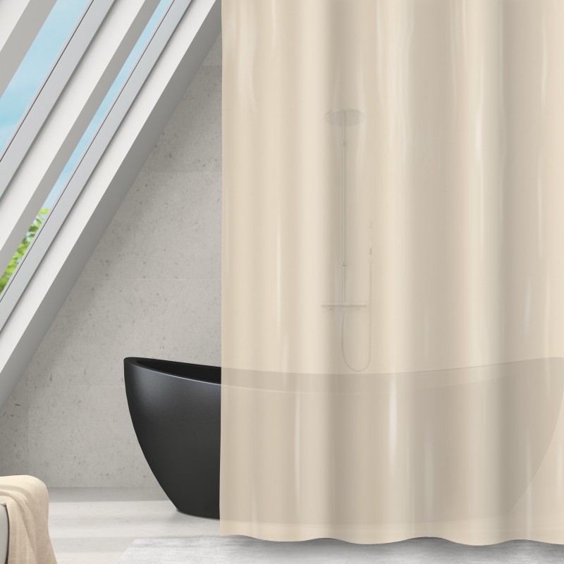 spirella Rideau de douche Polyester ROMANA 180x180cm Beige transparent MSV