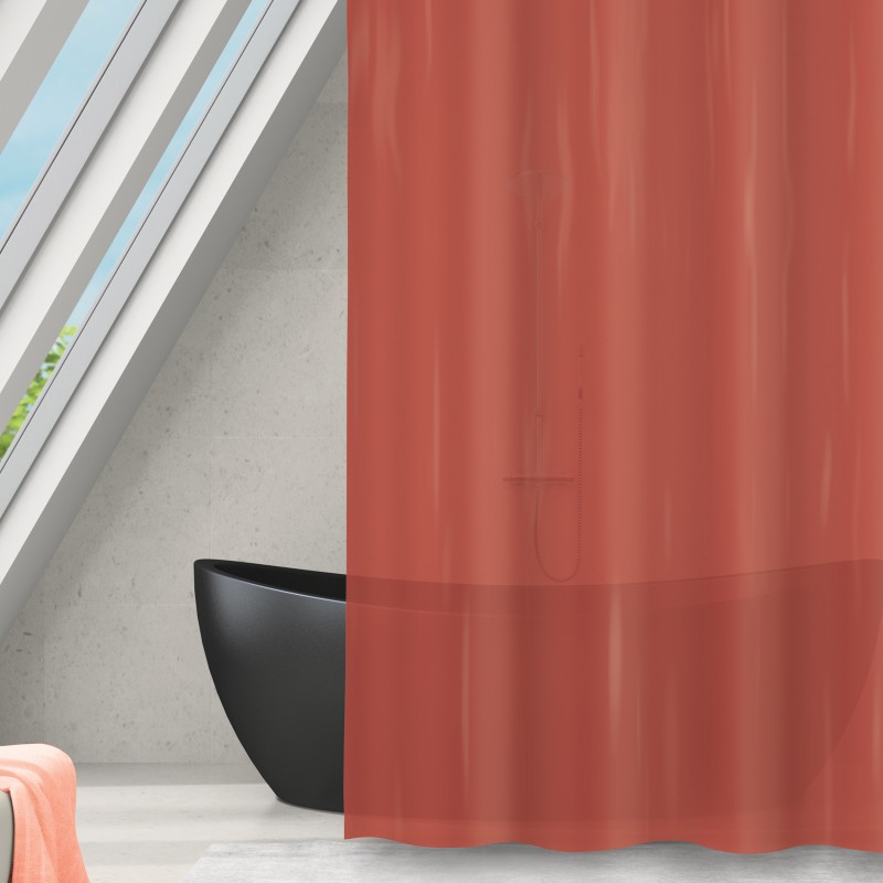 spirella Rideau de douche Polyester ROMANA 180x180cm Terracotta transparent MSV