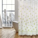 Spirella Rideau De Douche Polyester SEA SNAILS 180X200cm QUALITà PREMIUM Vert & Blanc - Anneaux Inclus MSV