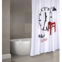 Spirella Rideau De Douche Polyester TAKE YOUR TIME 180x200cm QUALITà PREMIUM - Anneaux Inclus MSV