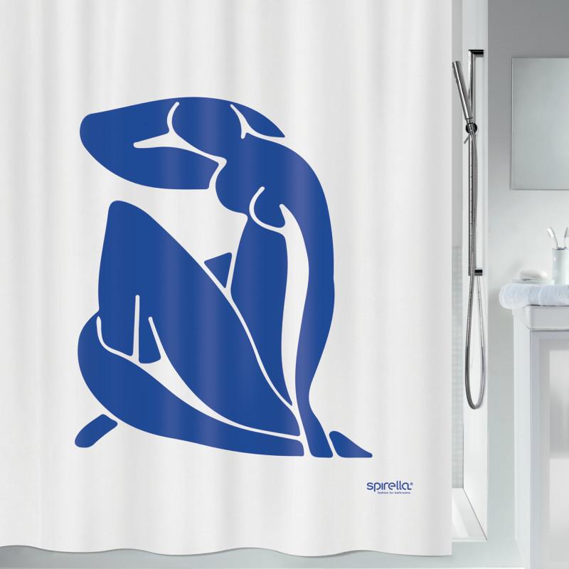 Spirella Rideau De Douche Polyester THALIA 180x200cm Royal Blue Spirella