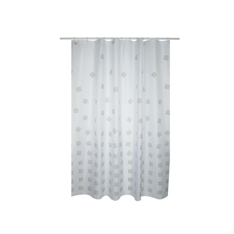 Spirella Rideau De Douche Polyester THIKA 180x200cm QUALITà PREMIUM Beige - Anneaux Inclus MSV
