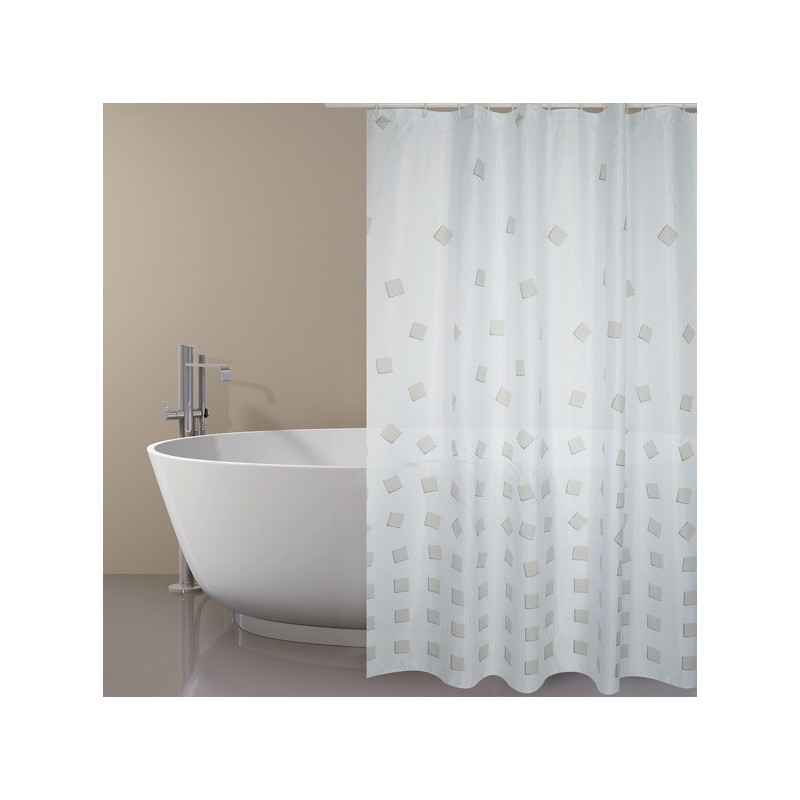 spirella Rideau de douche Polyester THIKA 180x200cm QUALITà PREMIUM Beige - Anneaux inclus MSV