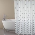 Spirella Rideau De Douche Polyester THIKA 180x200cm QUALITE PREMIUM Gris - Anneaux Inclus MSV