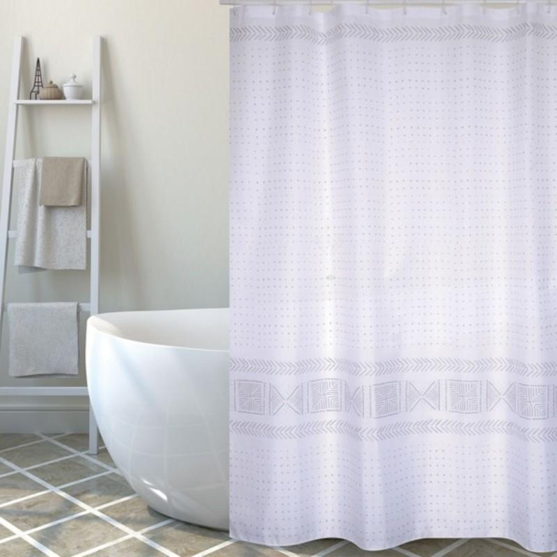 Spirella Rideau De Douche Polyester TORALLA 180x200cm QUALITà PREMIUM Gris - Anneaux Inclus MSV