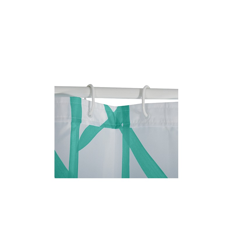 Spirella Rideau De Douche Polyester TREE 180x200cm QUALITà PREMIUM Bleu Turquoise - Anneaux Inclus MSV