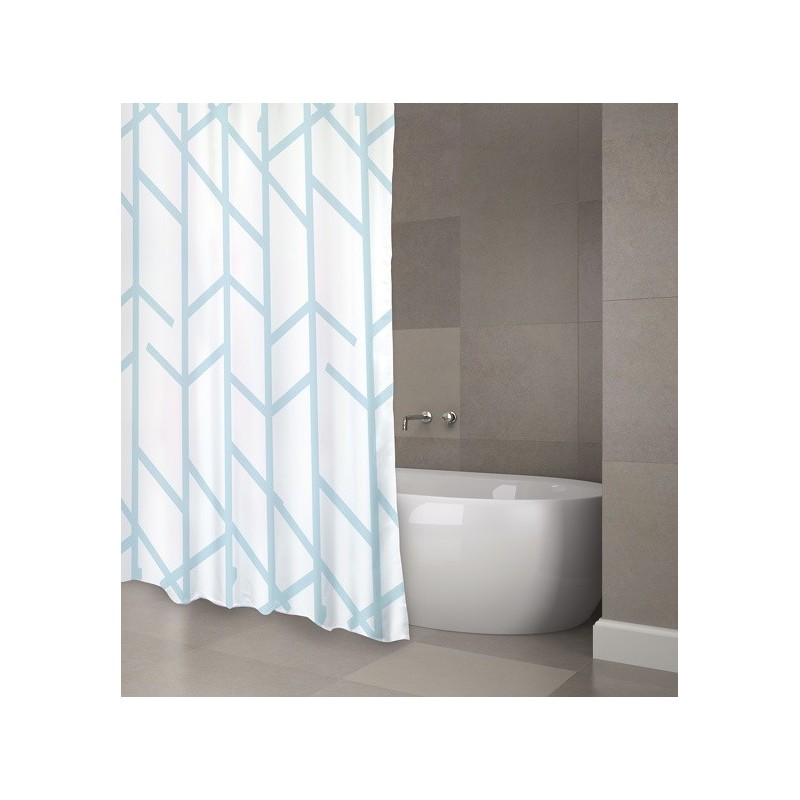 spirella Rideau de douche Polyester TREE 180x200cm QUALITà PREMIUM Bleu Turquoise - Anneaux inclus MSV
