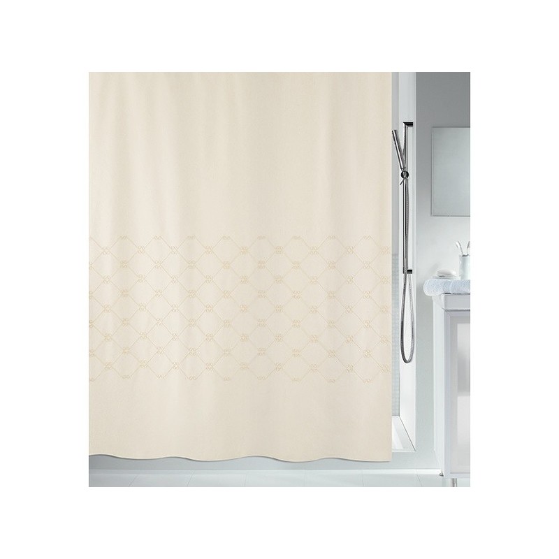 spirella Rideau de douche Polyester TRENTO 180x200cm Beige brodé Spirella