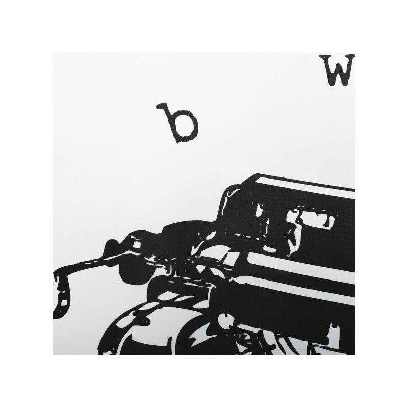 Spirella Rideau De Douche Polyester TYPE WRITER 180x200cm QUALITà PREMIUM Noir & Blanc - Anneaux Inclus MSV