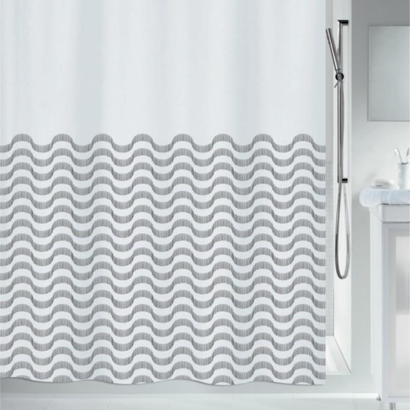 spirella Rideau de douche Polyester VAGUES 180x200cm Noir & blanc Spirella