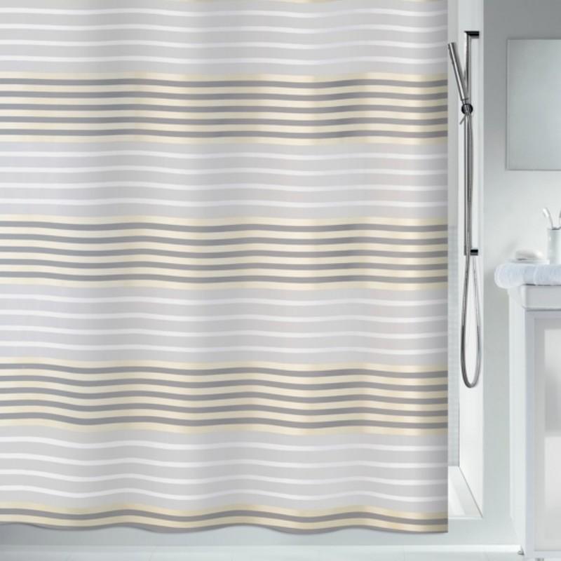 spirella Rideau de douche Polyester VERSILIA 180x180cm Beige effet métalique Spirella
