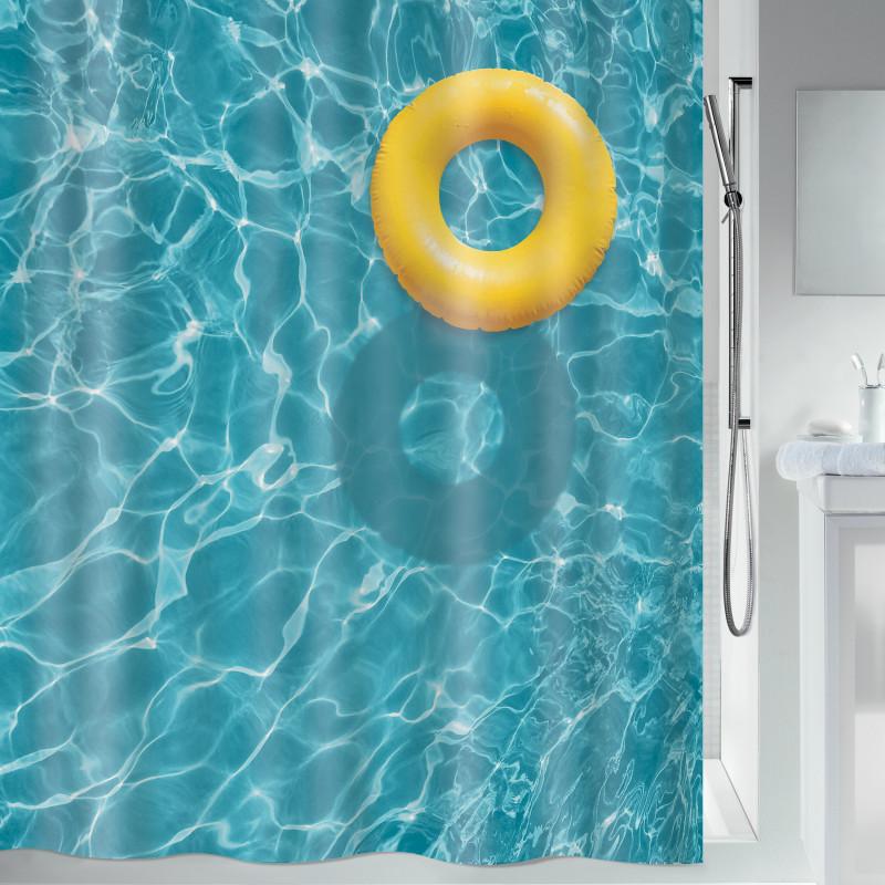 spirella Rideau de douche Polyester WALTER 180x200cm Aqua Blue Spirella