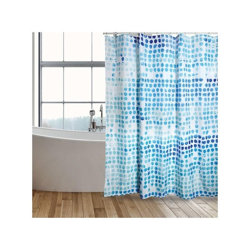 spirella Rideau de douche Polyester WATERCOLOR 180x200cm Bleu & Blanc - MSV
