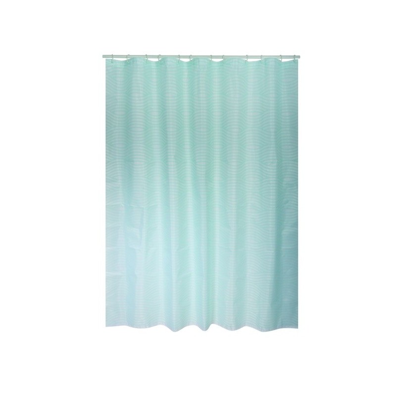Spirella Rideau De Douche Polyester WAVE 180x200cm QUALITà PREMIUM Vert Pastel - Anneaux Inclus MSV