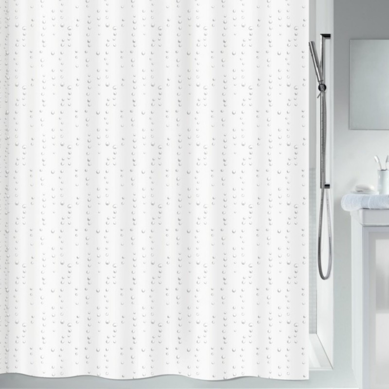 spirella Rideau de douche Polyester WET 240x180cm Blanc effet perlé Spirella
