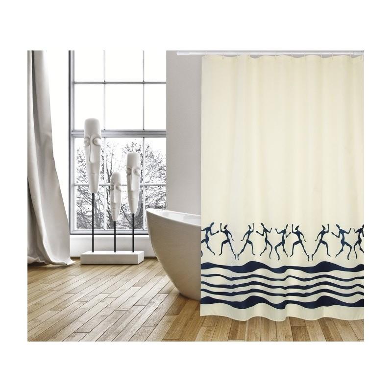 spirella Rideau de douche Polyester ZANZIBAR 180x200cm QUALITE PREMIUM - Anneaux inclus MSV