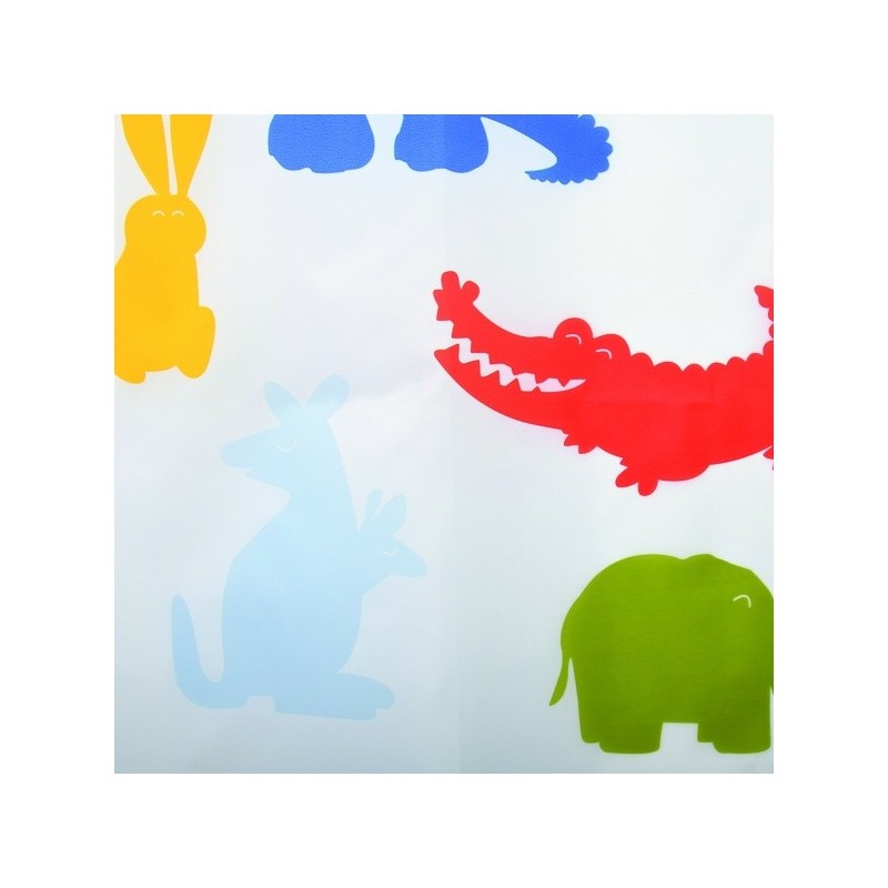 Spirella Rideau De Douche Polyester ZOO 180x200cm QUALITà PREMIUM Multicolor - Anneaux Inclus MSV