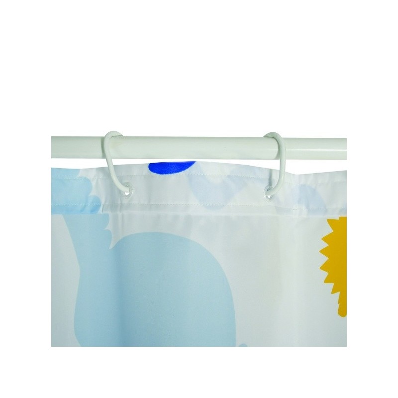 Spirella Rideau De Douche Polyester ZOO 180x200cm QUALITà PREMIUM Multicolor - Anneaux Inclus MSV