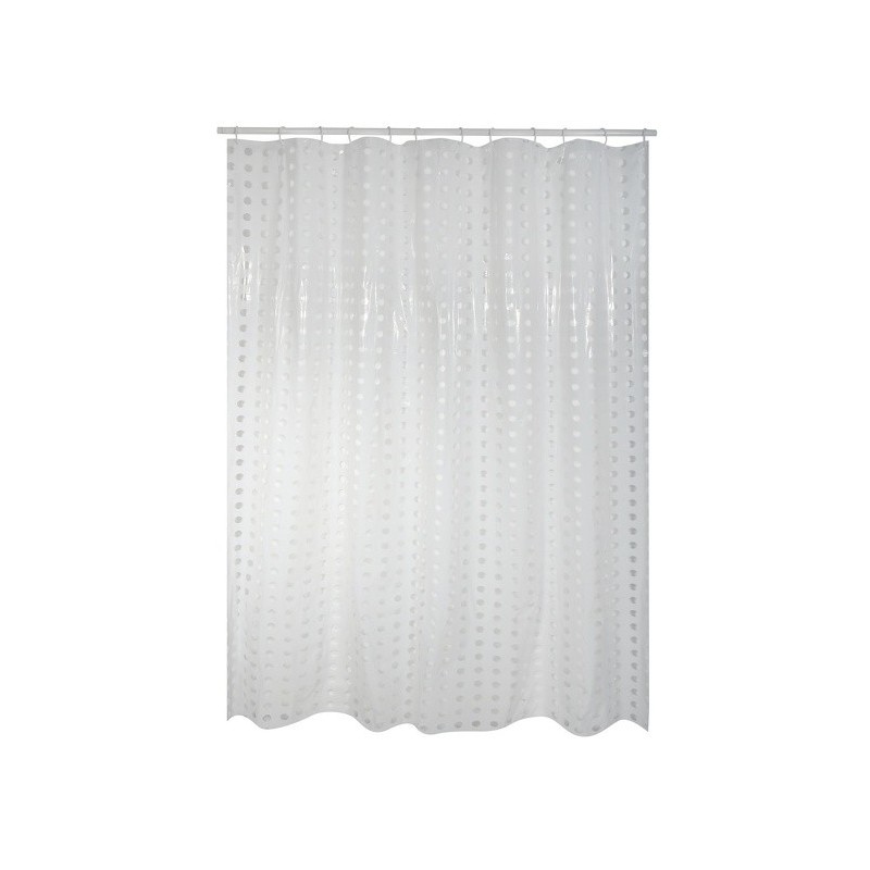 Spirella Rideau De Douche PVC 180x200cm Blanc - Anneaux Inclus MSV