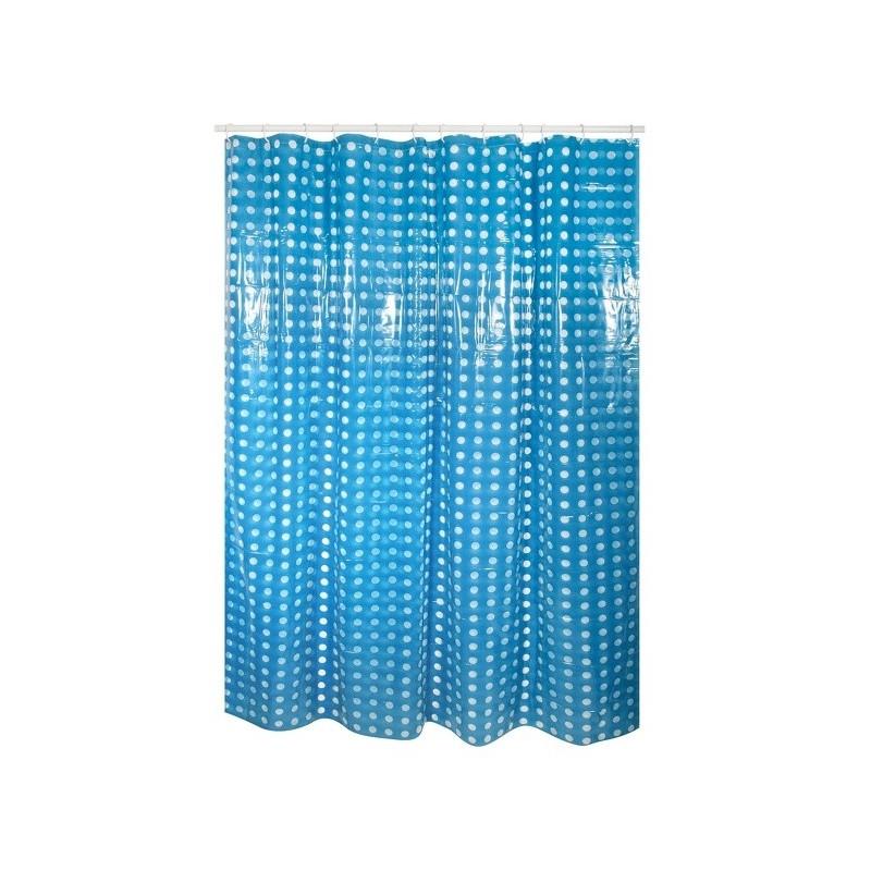 Spirella Rideau De Douche PVC 180x200cm Bleu Marine - Anneaux Inclus MSV