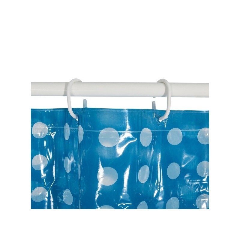 Spirella Rideau De Douche PVC 180x200cm Bleu Marine - Anneaux Inclus MSV