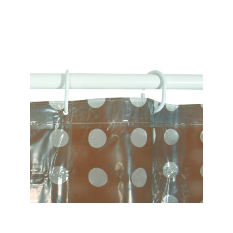 Spirella Rideau De Douche PVC 180x200cm Marron - Anneaux Inclus MSV