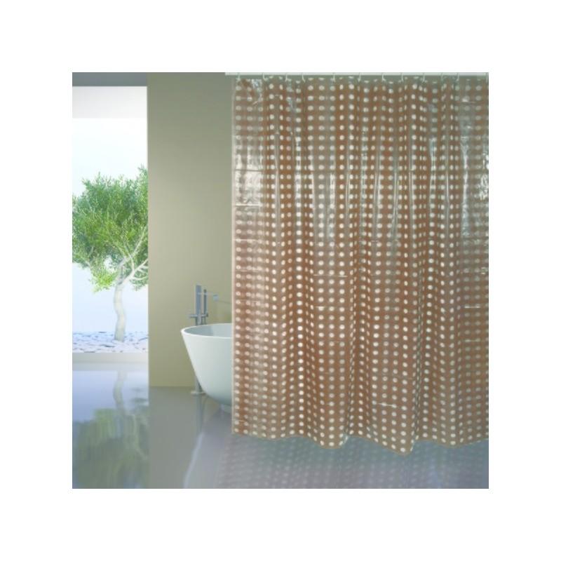 spirella Rideau de douche PVC 180x200cm Marron - Anneaux inclus MSV