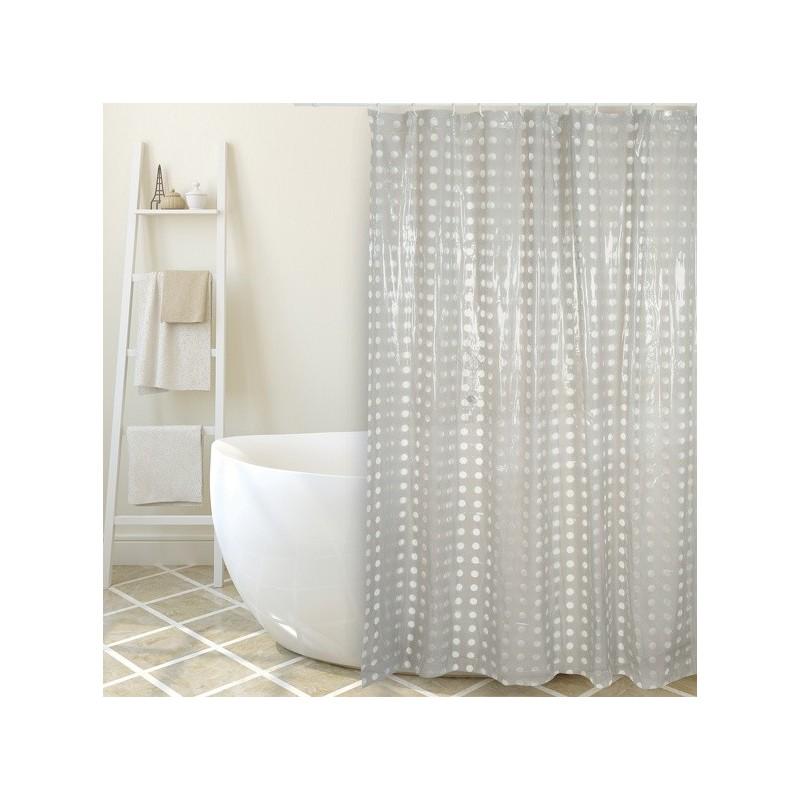 spirella Rideau de douche PVC 180x200cm Taupe - Anneaux inclus MSV