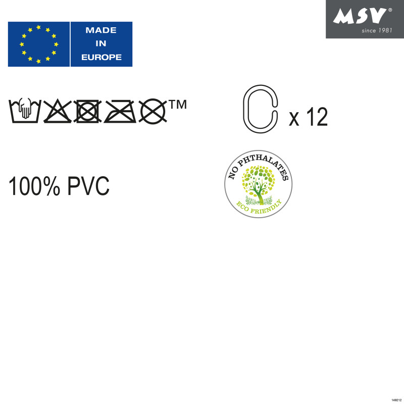 Spirella Rideau De Douche PVC 180x200cm Transparent MSV