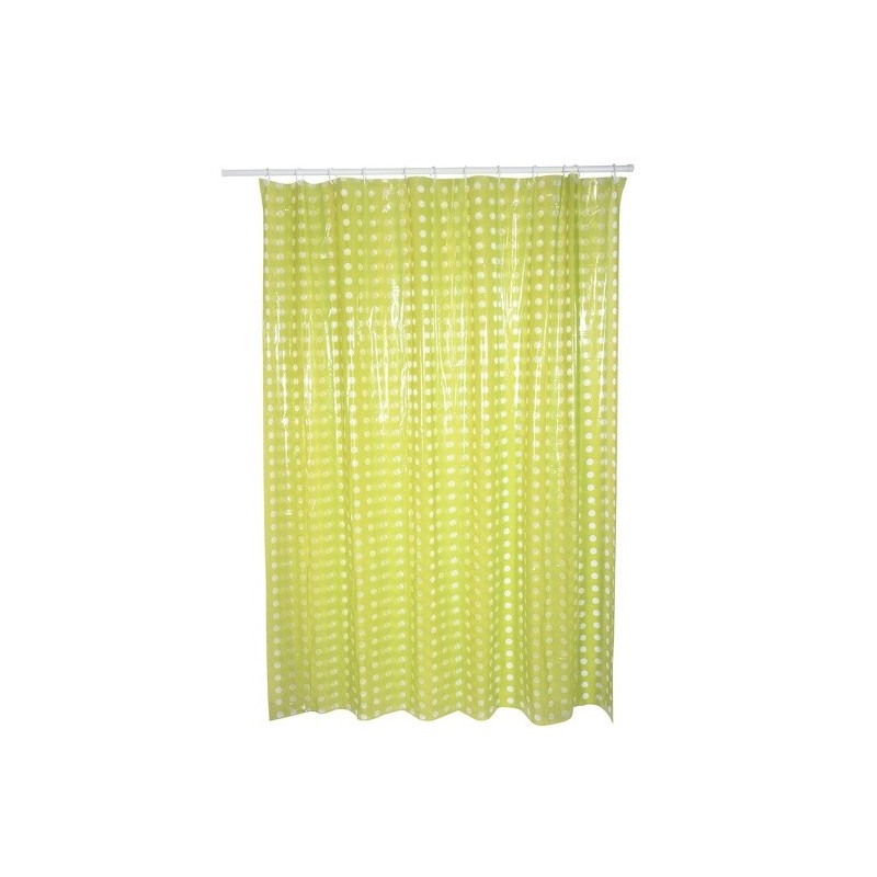Spirella Rideau De Douche PVC 180x200cm Vert - Anneaux Inclus MSV