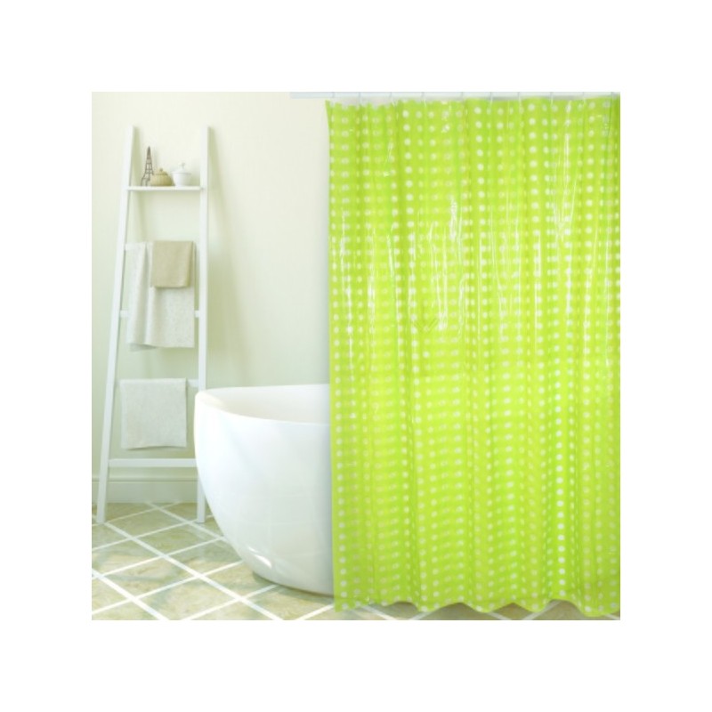 spirella Rideau de douche PVC 180x200cm Vert - Anneaux inclus MSV spirella Rideau de douche PVC 180x200cm Vert - Anneaux inclus MSV