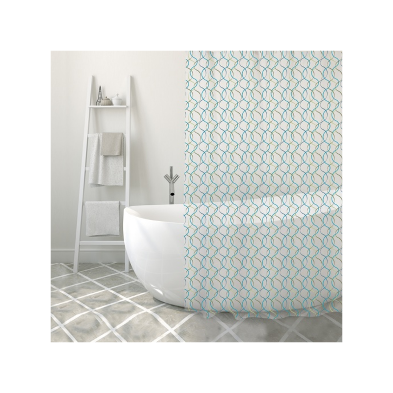 spirella Rideau de douche PVC ALGAE 180x200cm Vert & Bleu MSV