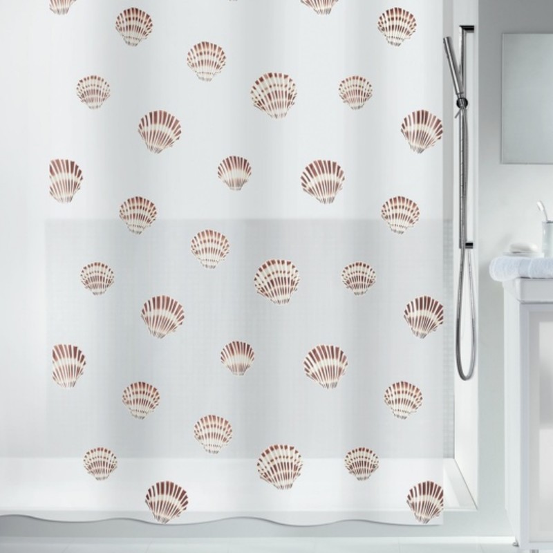 spirella Rideau de douche SHELL 180x200cm Motif Coquillages Spirella