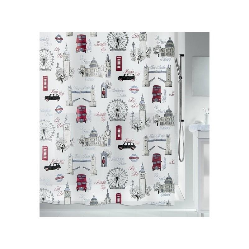 spirella Riedeau de douche PEVA WESTMINSTER 180x200cm Motif Londres Spirella