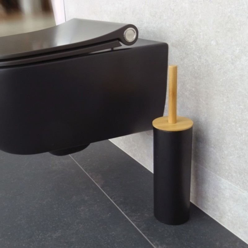 Spirella Set Poubelle à  Pédale 3L & Brosse Wc ADONIS Noir Spirella