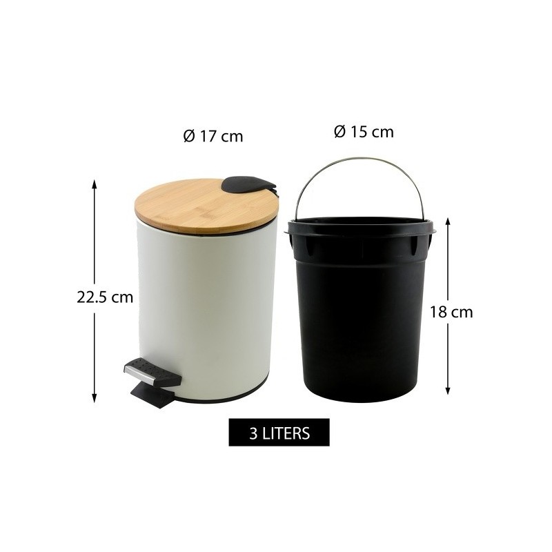 Spirella Set Poubelle à  Pédale 5L & Brosse Wc ADONIS Blanc Spirella