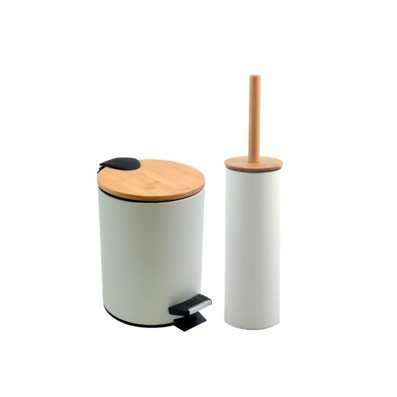 spirella Set Poubelle à  pédale 5L & Brosse Wc ADONIS Blanc Spirella