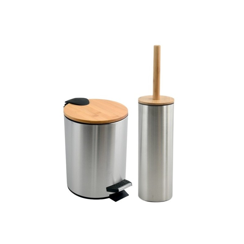 spirella Set Poubelle à  pédale 5L & Brosse Wc ADONIS Brossé Spirella