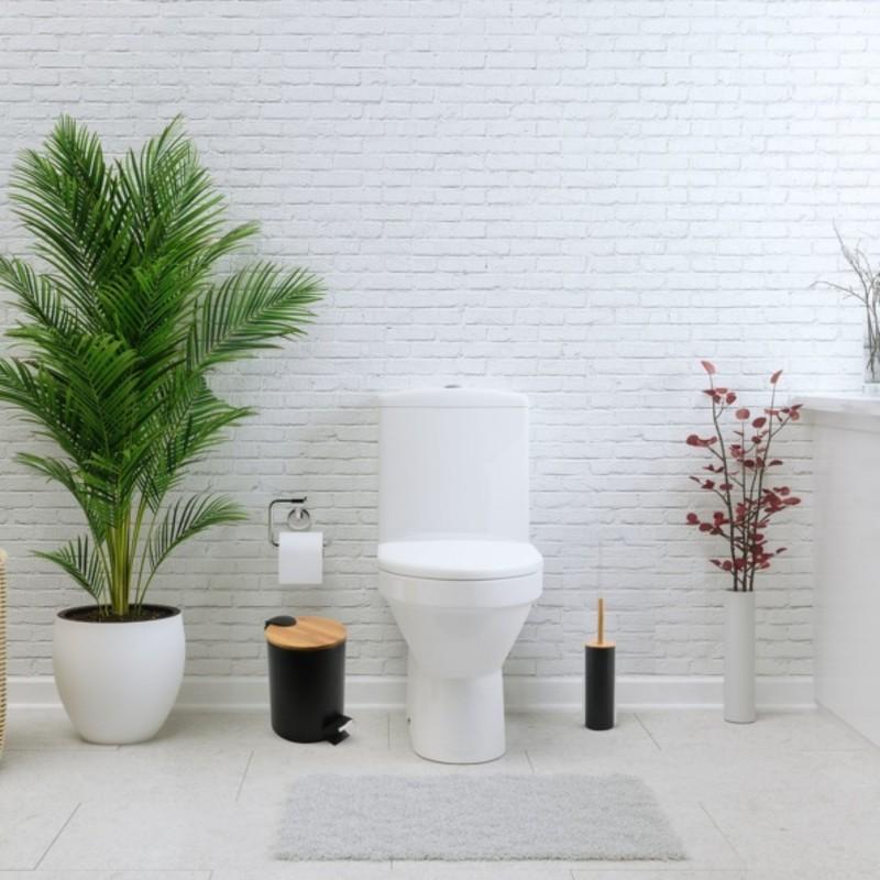 Spirella Set Poubelle à  Pédale 5L & Brosse Wc ADONIS Noir Mat Spirella