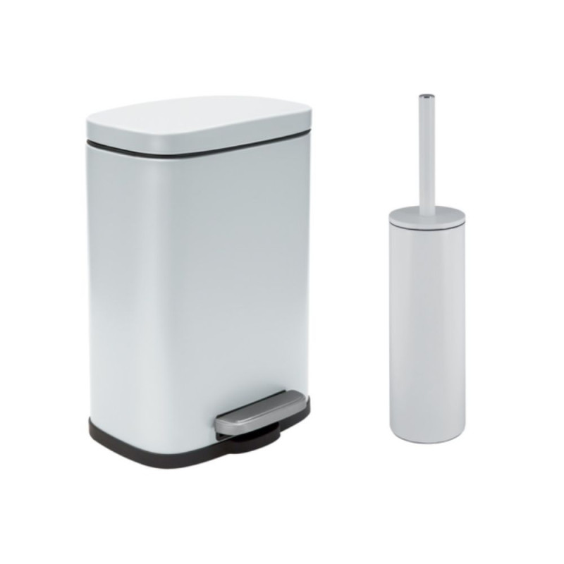 spirella Set Poubelle à pédale 5L & Brosse Wc AKIRA Blanc mat Spirella