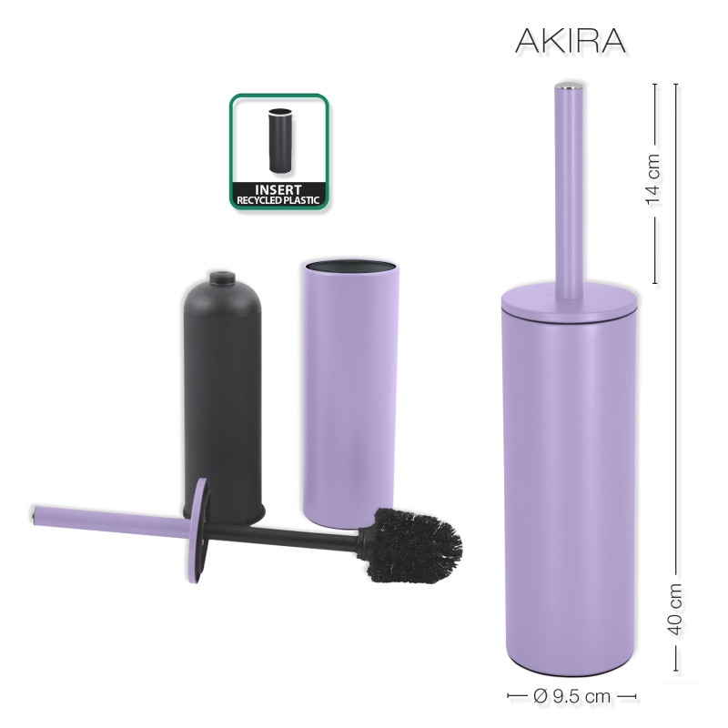 Spirella Set Poubelle à Pédale 5L & Brosse Wc AKIRA Lavande Mat Spirella