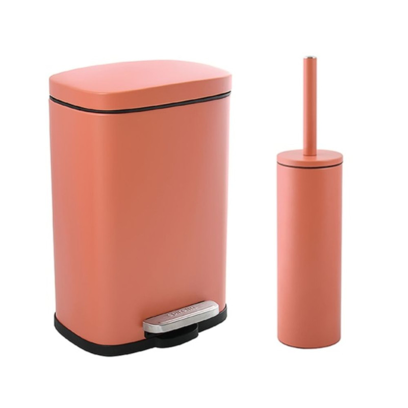 spirella Set Poubelle à pédale 5L & Brosse Wc AKIRA Terracotta mat Spirella