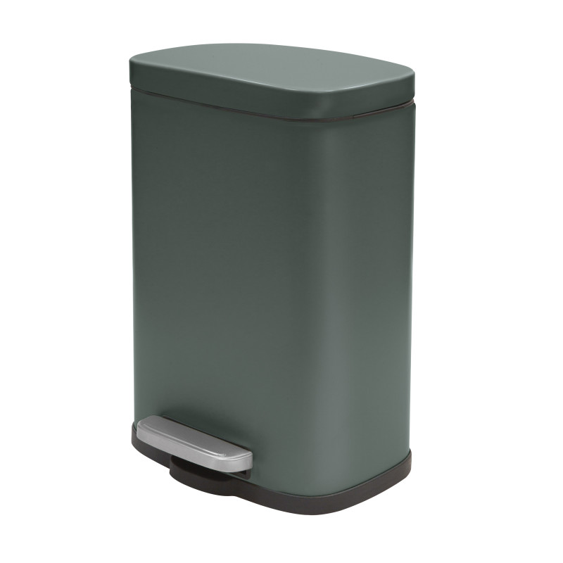 Spirella Set Poubelle à Pédale 5L & Brosse Wc AKIRA Vert Foncé Mat Spirella