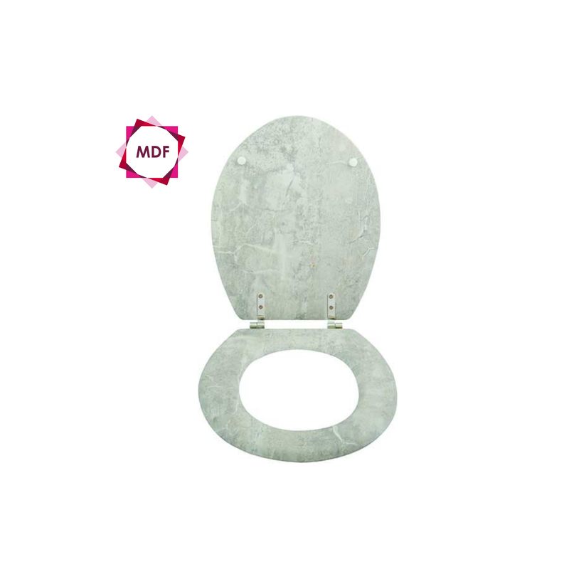 Spirella Abattant Wc MDF Gris - Charnières Inox MSV